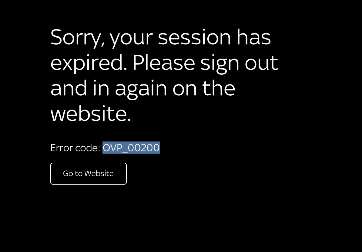 Answered: Sky Sports Error code ovp-00200 | Sky Community