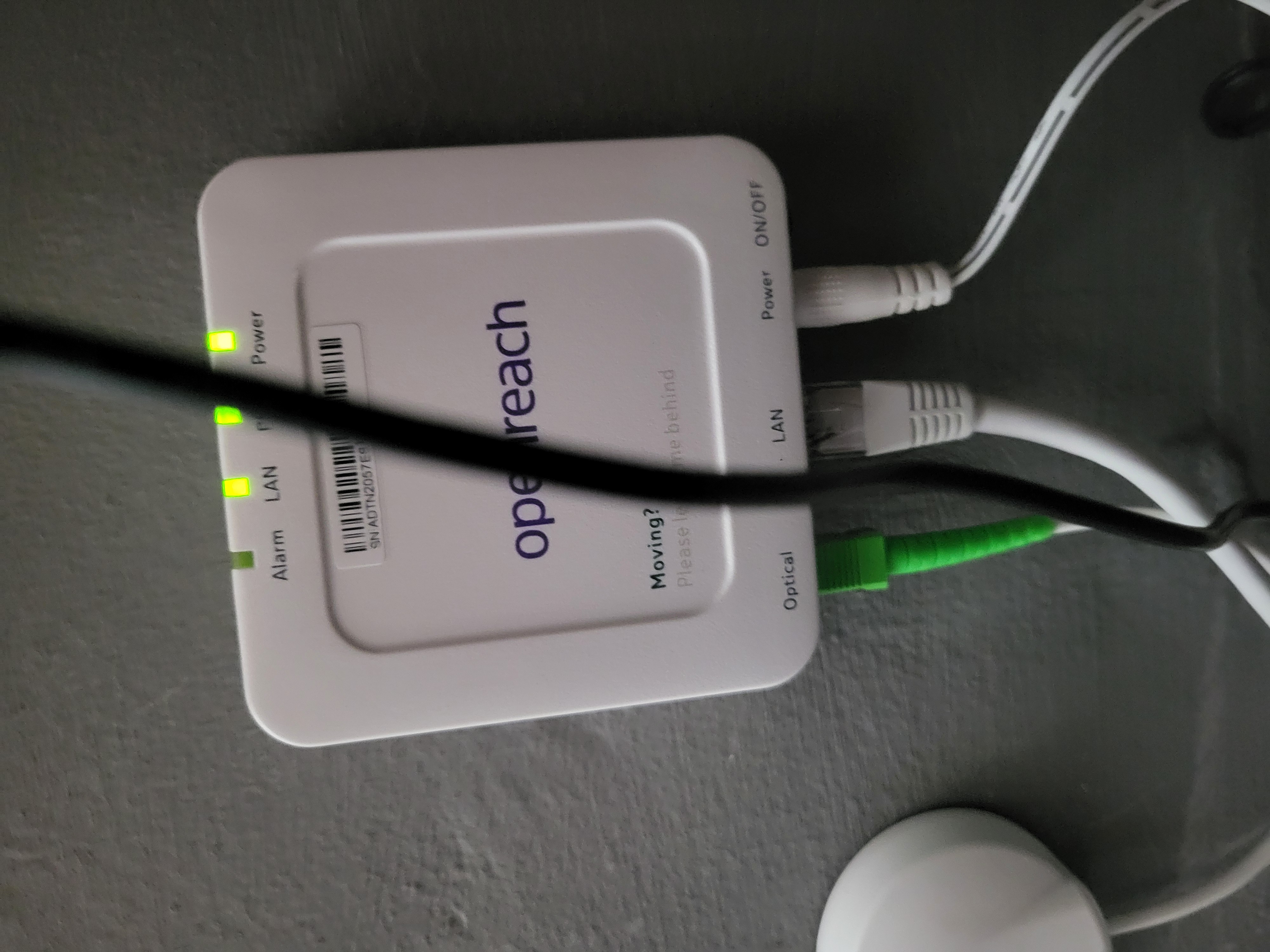 Answered: Re: red alarm light on ont | Sky Community