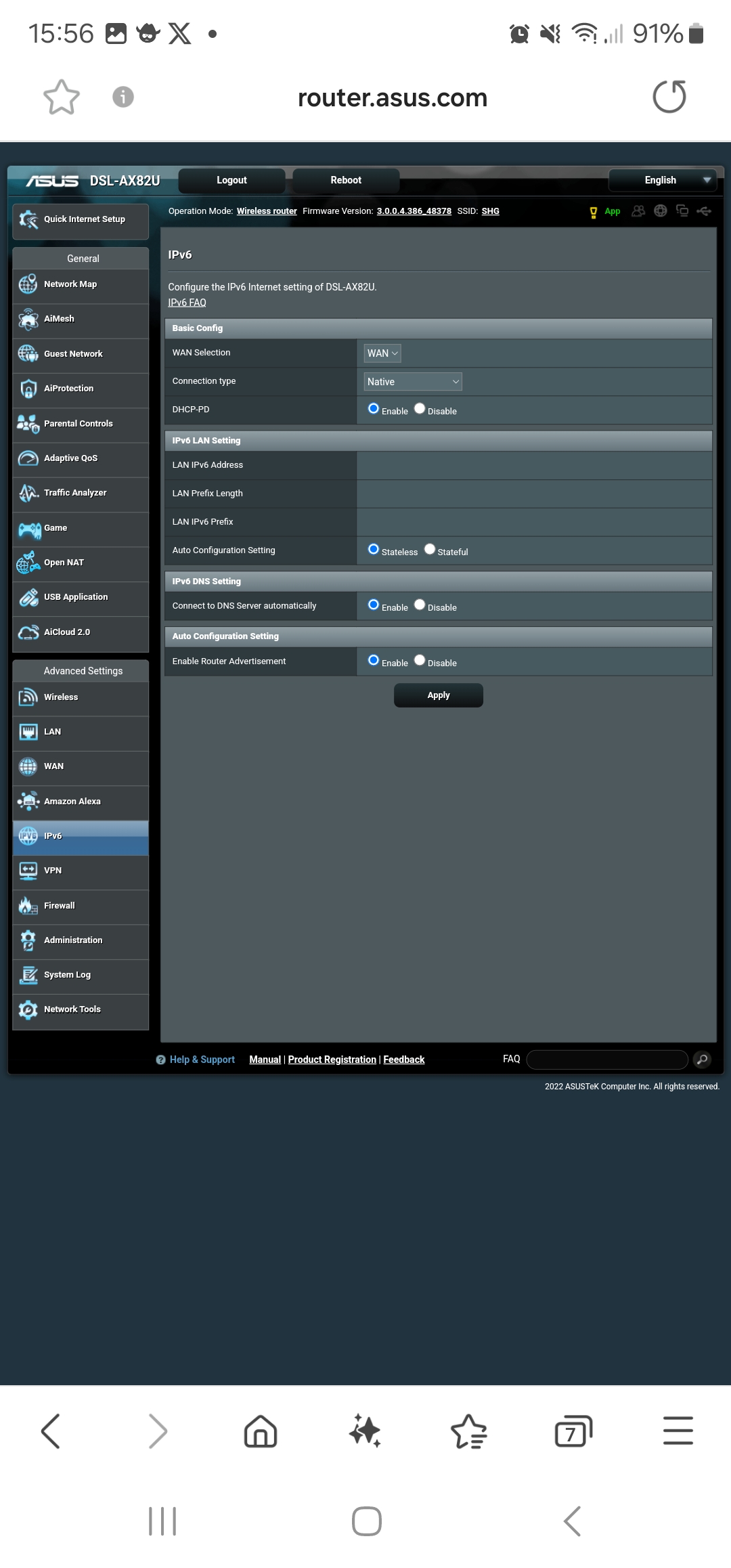 Setting up asus dsl-ax82u | Sky Community